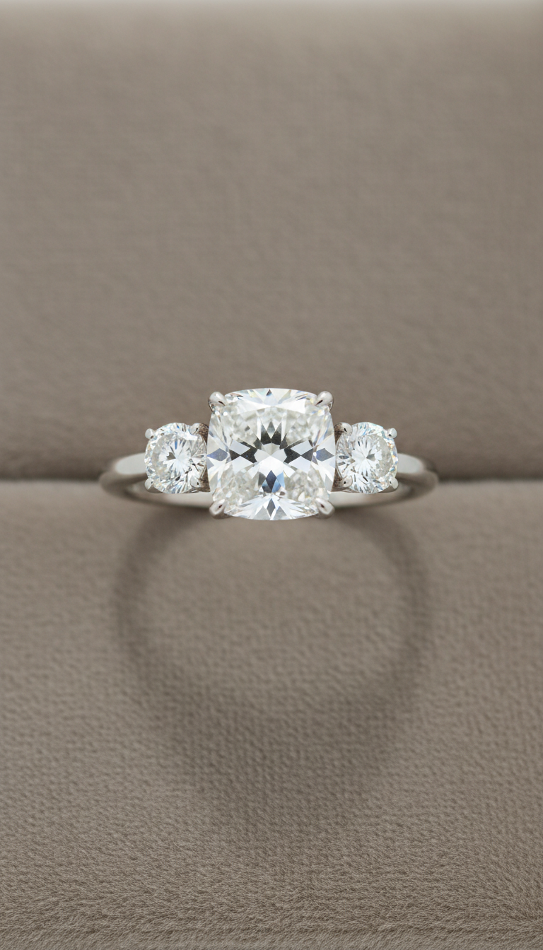 Custom Three-Stone Diamond Anniversary Ring
