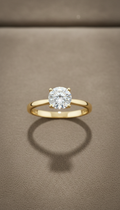 18k Gold Solitaire Diamond Ring