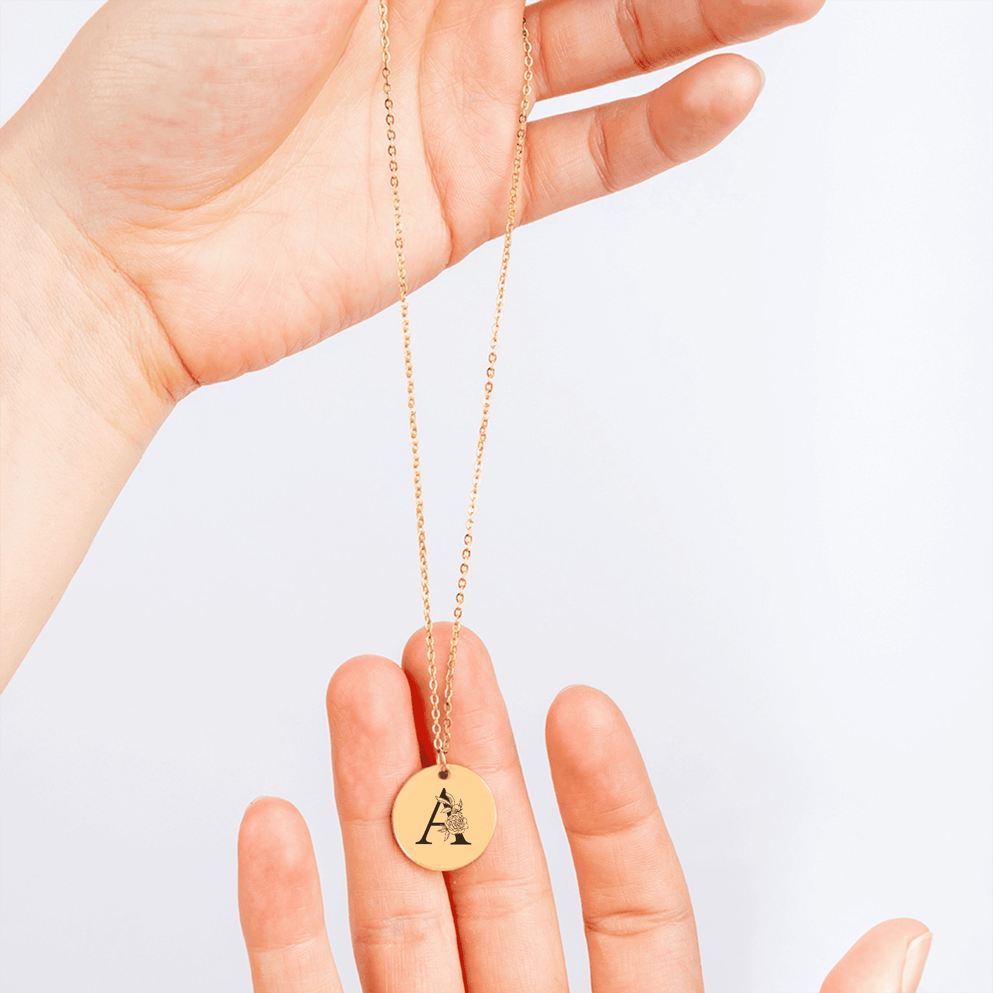 Floral Initial Necklace – A