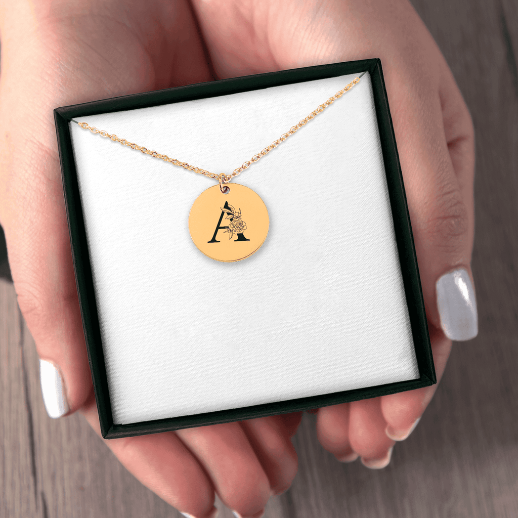 Floral Initial Necklace – A