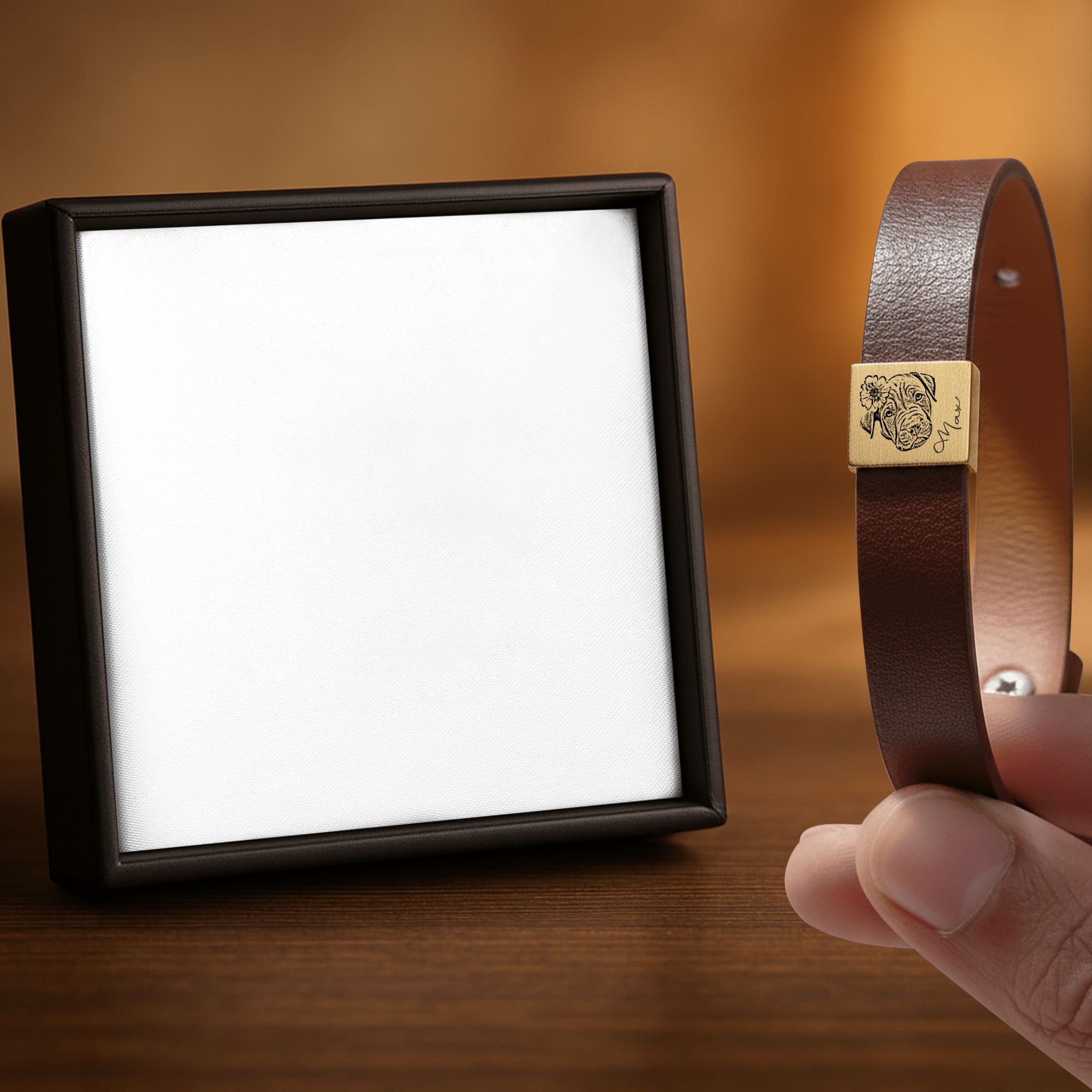 Premium Engraved Men's Leather Bracelet